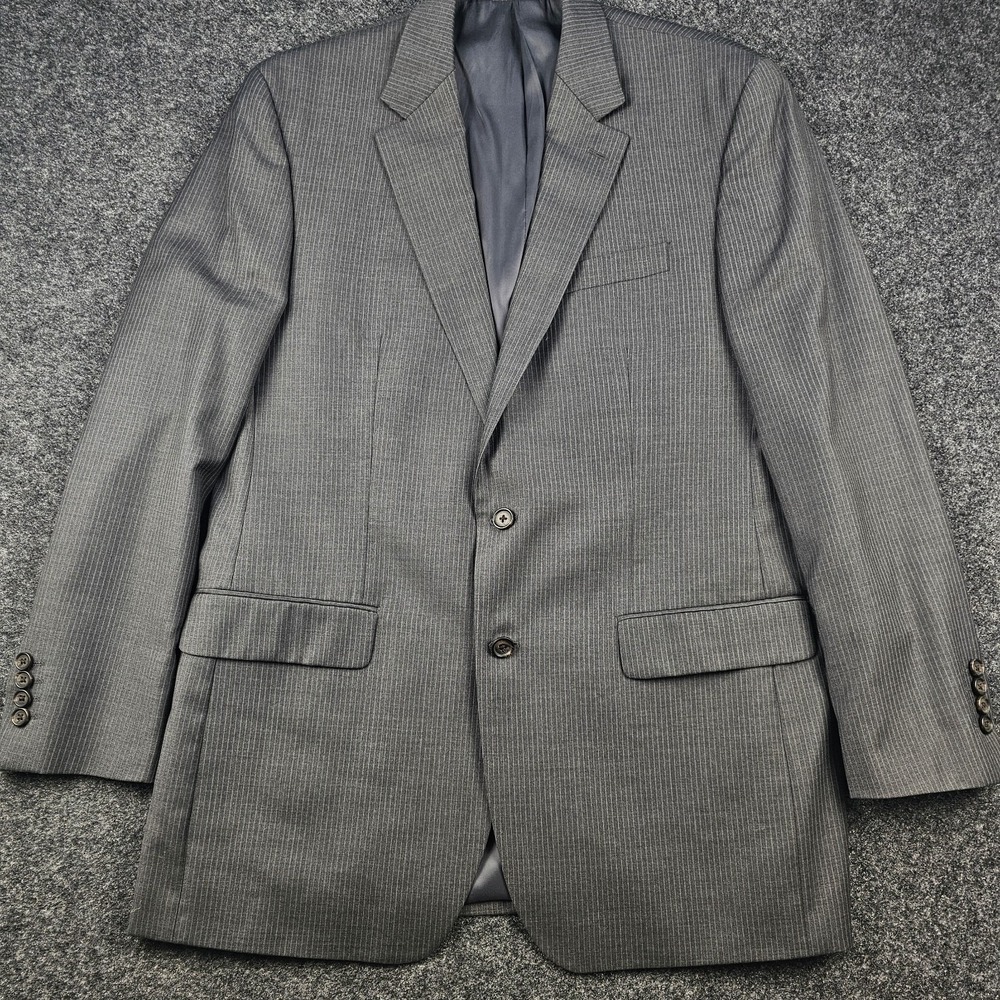 Ralph Lauren 42L Gray Pinstripe Sport Coat Blazer 100% Wool 2 Button Dillard's